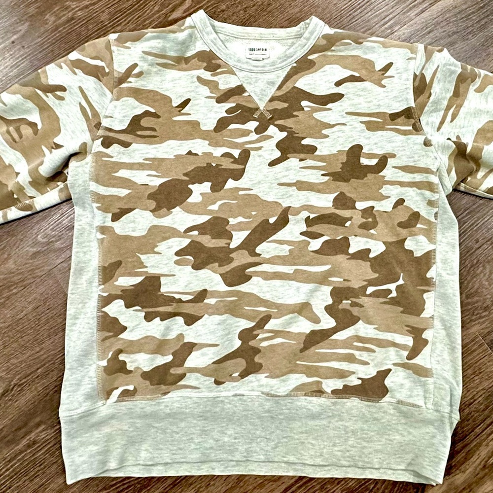 Todd Snyder NY XL Desert Camo Cotton Sweatshirt Crewneck Pullover Made In USA
